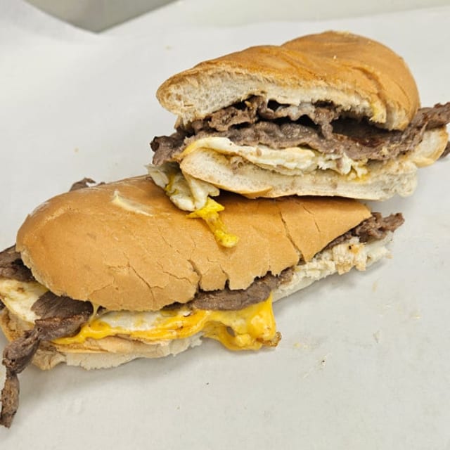 Fried Egg Steak Sandwich.